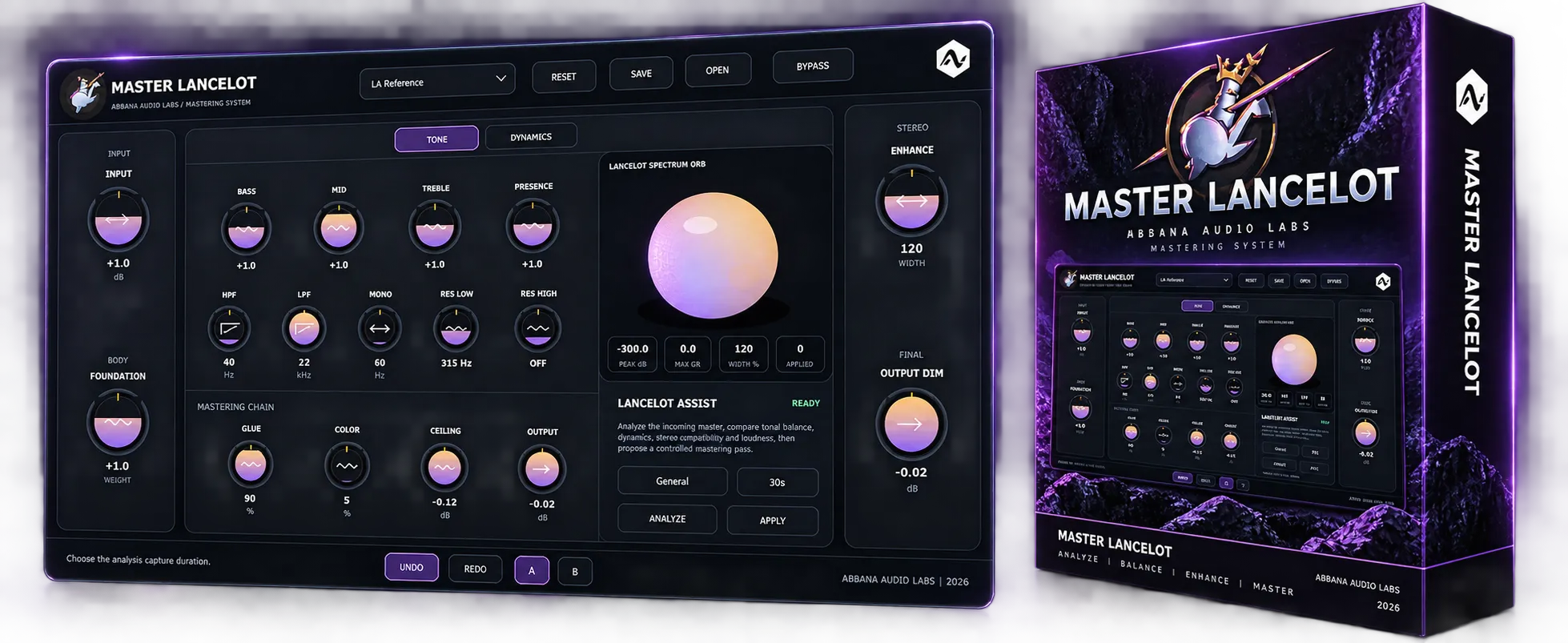 Master Lancelot interface and packaging