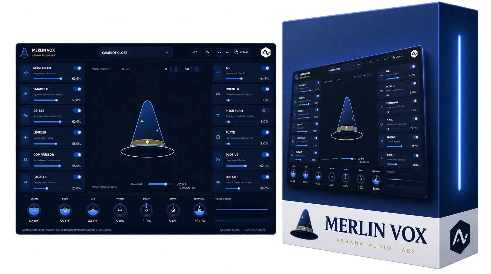 Merlin Vox interface and packaging